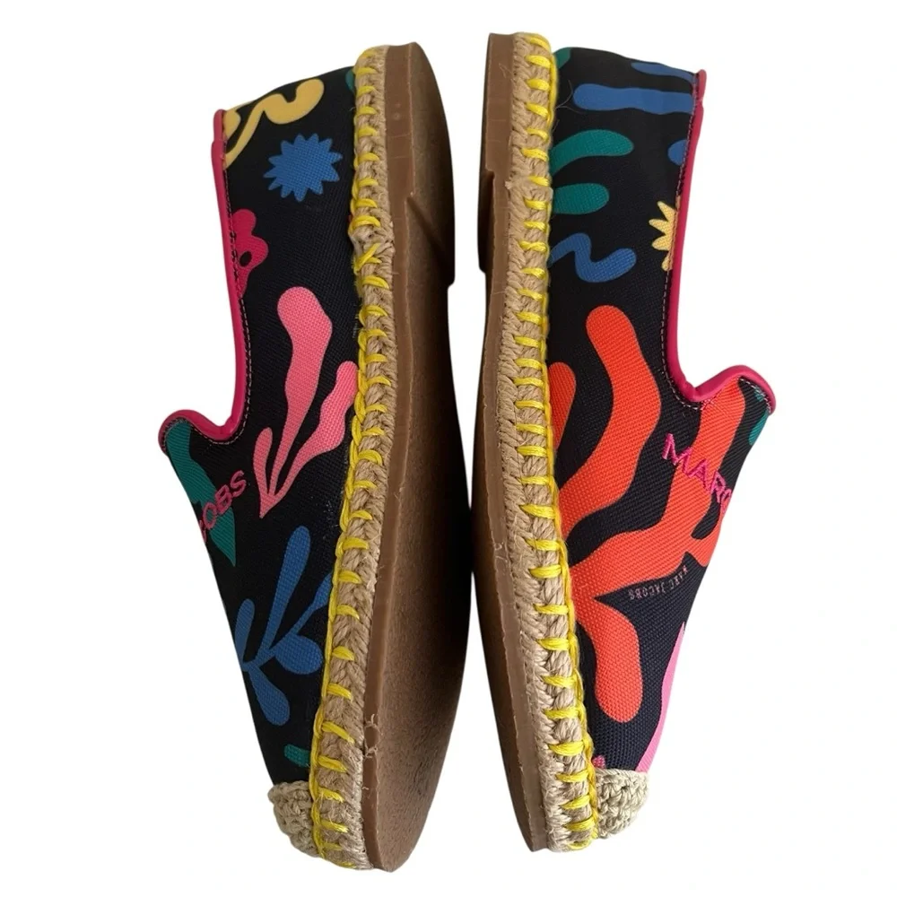 Marc Jacobs Bright Graphic Print Canvas Espadrille Flats 5 NEW